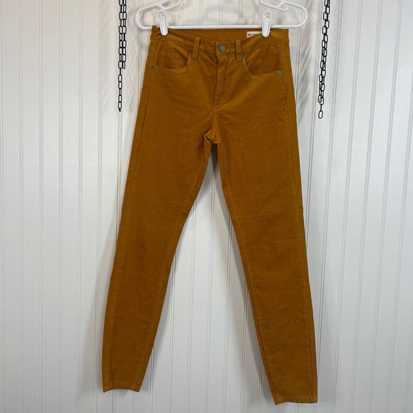 Blank NYC Women’s Stretchable Mustard Corduroy Mid Rise Skinny Pants Size 27 - Picture 1 of 7